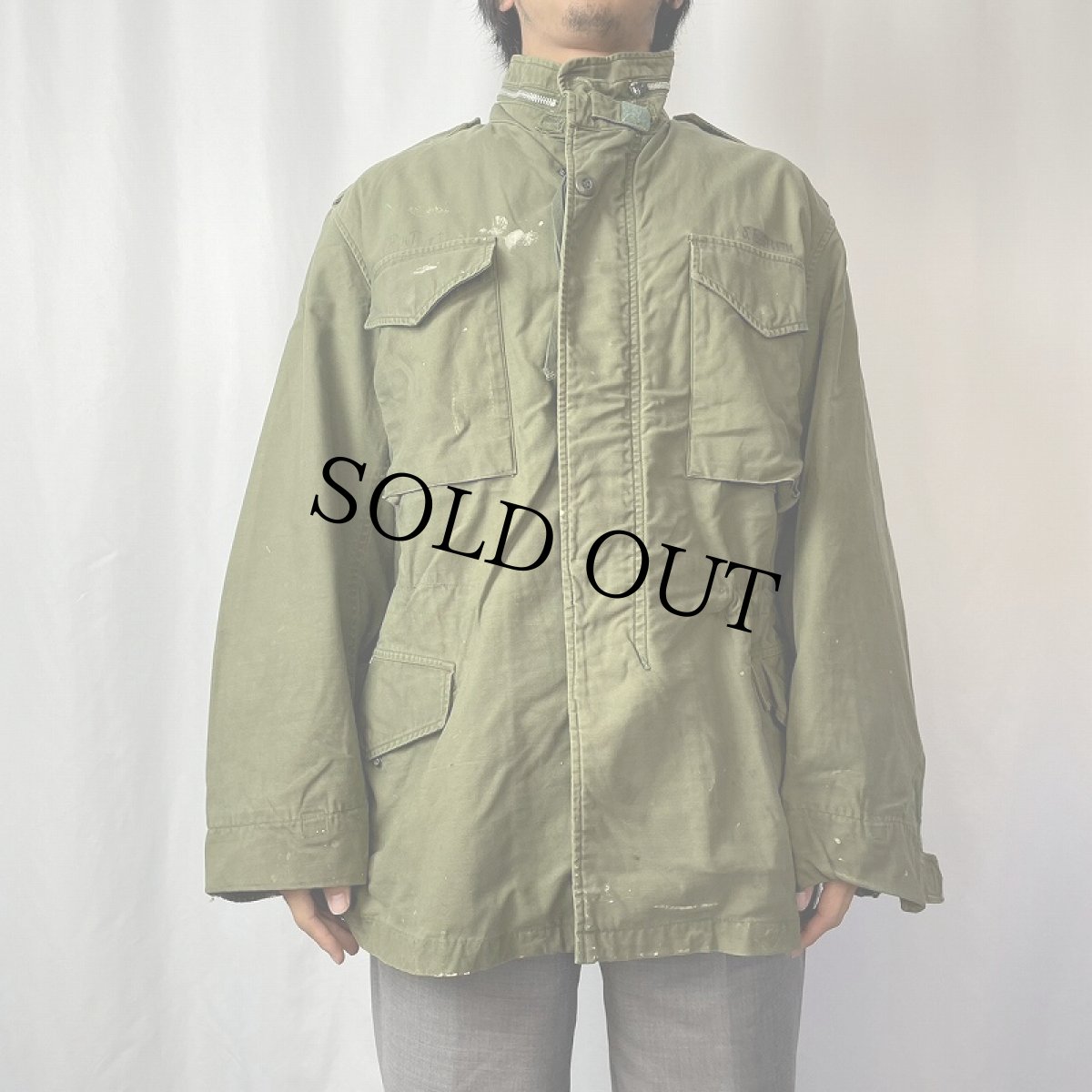 画像2: 60's U.S.MILITARY M-65 "Blue Öyster Cult" ロックバンドロゴ ハンドペイント  フィールドジャケット 2nd (2)