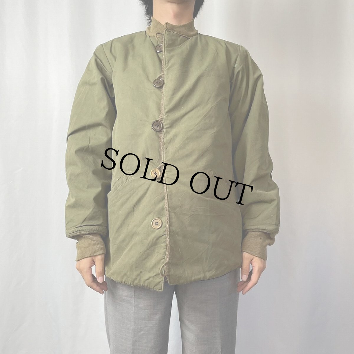 画像2: 40's U.S.ARMY M-43 フィールドジャケット パイルライナー  (2)