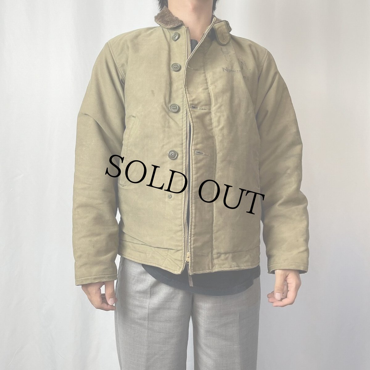 画像2: 40's U.S.NAVY N-1 デッキジャケット SIZE36 (2)