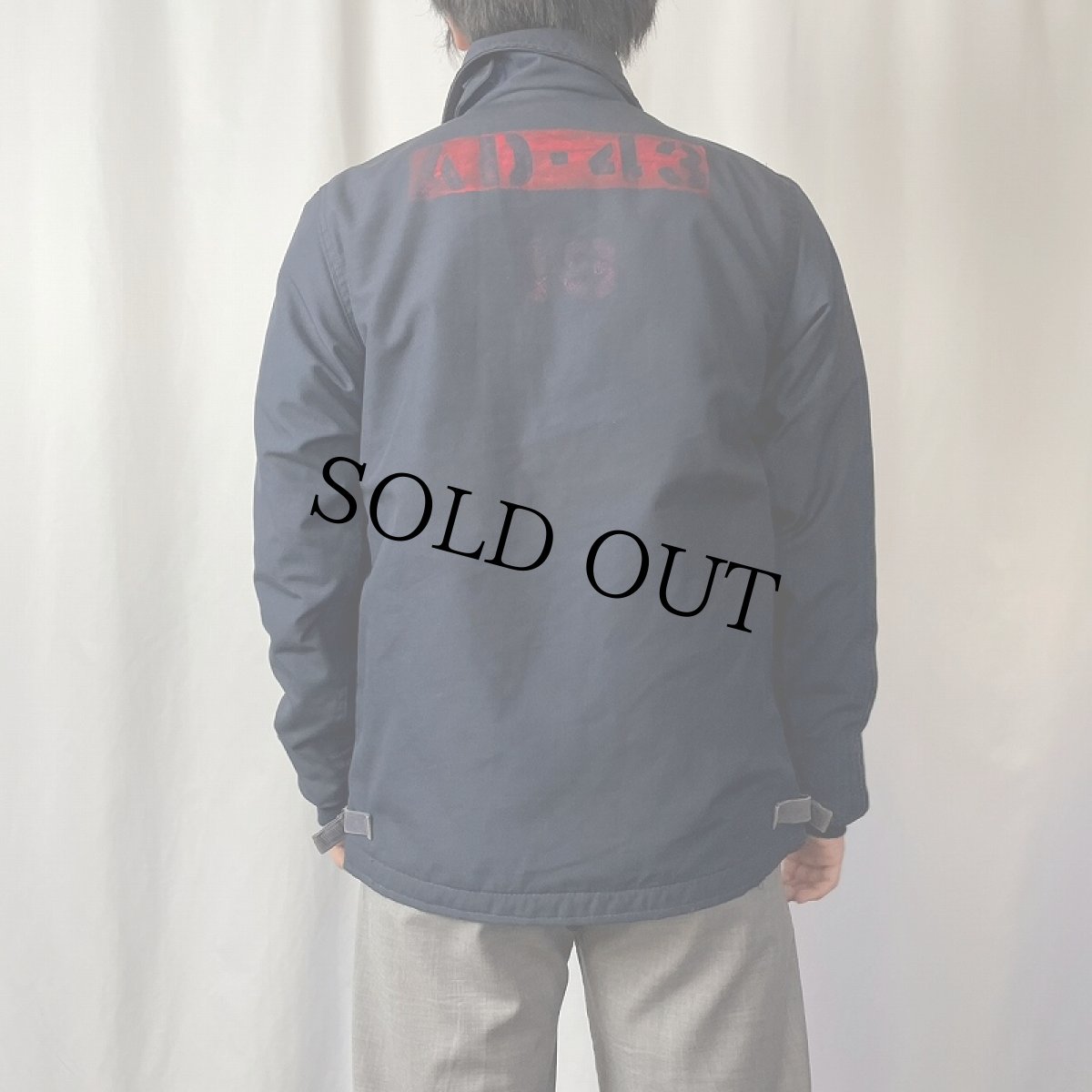 画像4: 90's U.S.NAVY "A-2 アラミド" ノーメックス デッキジャケット ステンシル入り NAVY LARGE (4)