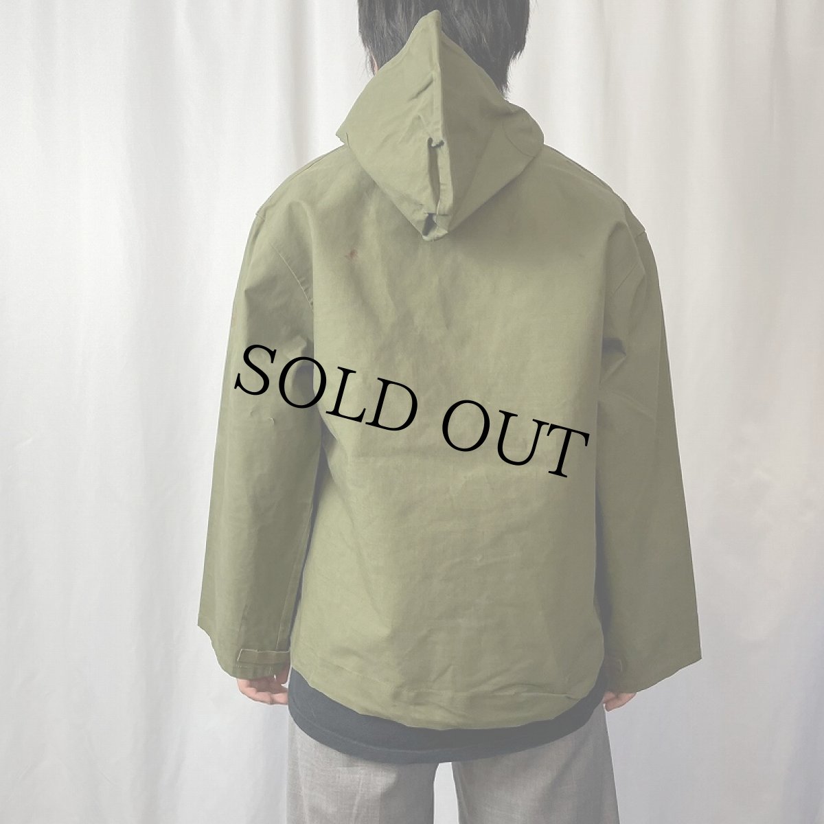 画像3: 40's U.S.NAVY デッキレインパーカー ステンシル入り SMALL (3)