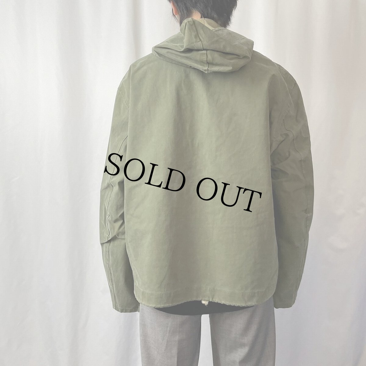 画像3: 40's U.S.NAVY デッキレインパーカー ステンシル入り (3)