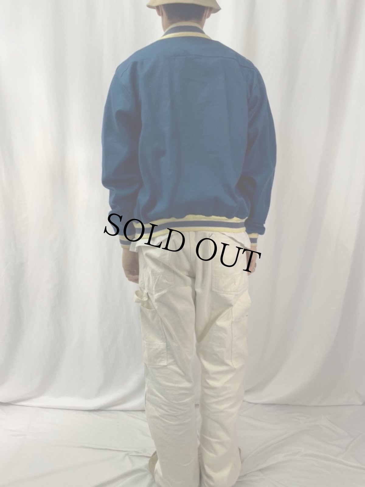 画像4: 60's Catalina USA製 リブボーダー ジップジャケット L (4)