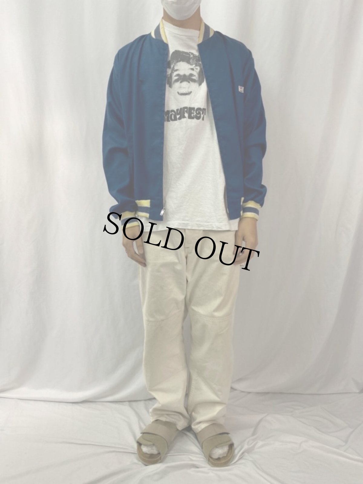 画像2: 60's Catalina USA製 リブボーダー ジップジャケット L (2)