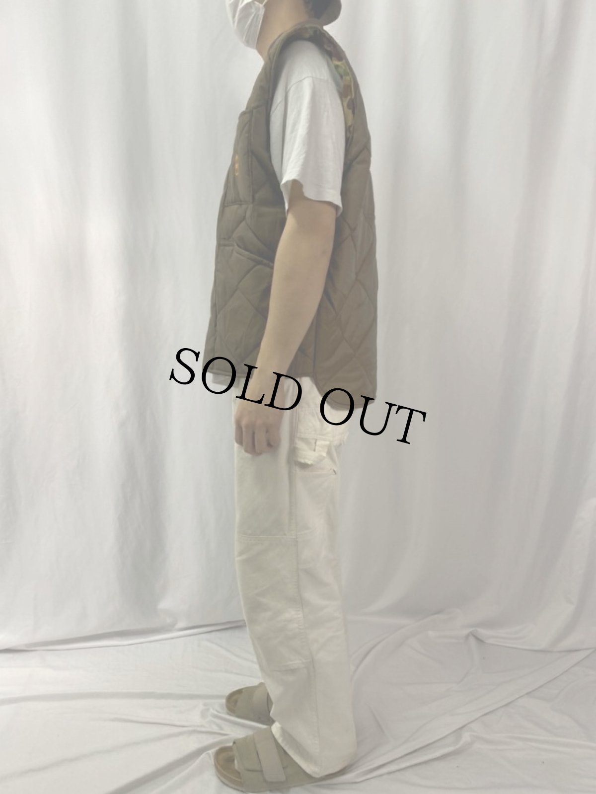 画像4: 70's bob allen ダックハンターカモ柄 リバーシブル ダウンベスト XL (4)