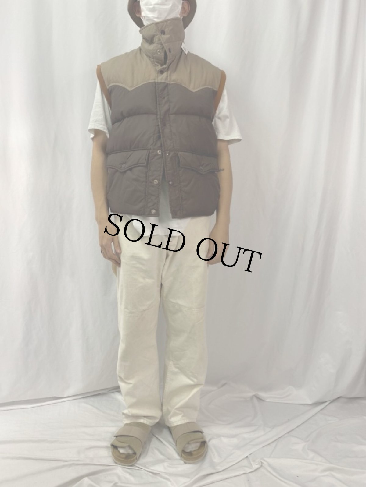 画像2: 70's BLUE GOOSE BRAND ウエスタンヨーク ダウンベスト (2)