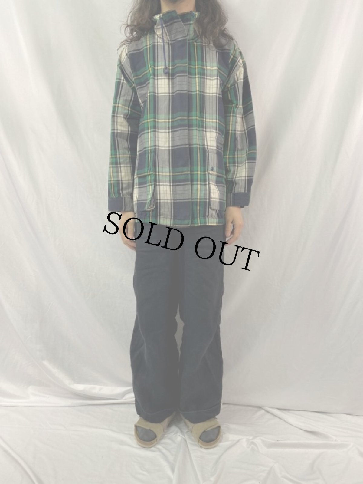 画像2: LAUREN RALPH LAUREN チェック柄 コットンジップパーカー M (2)