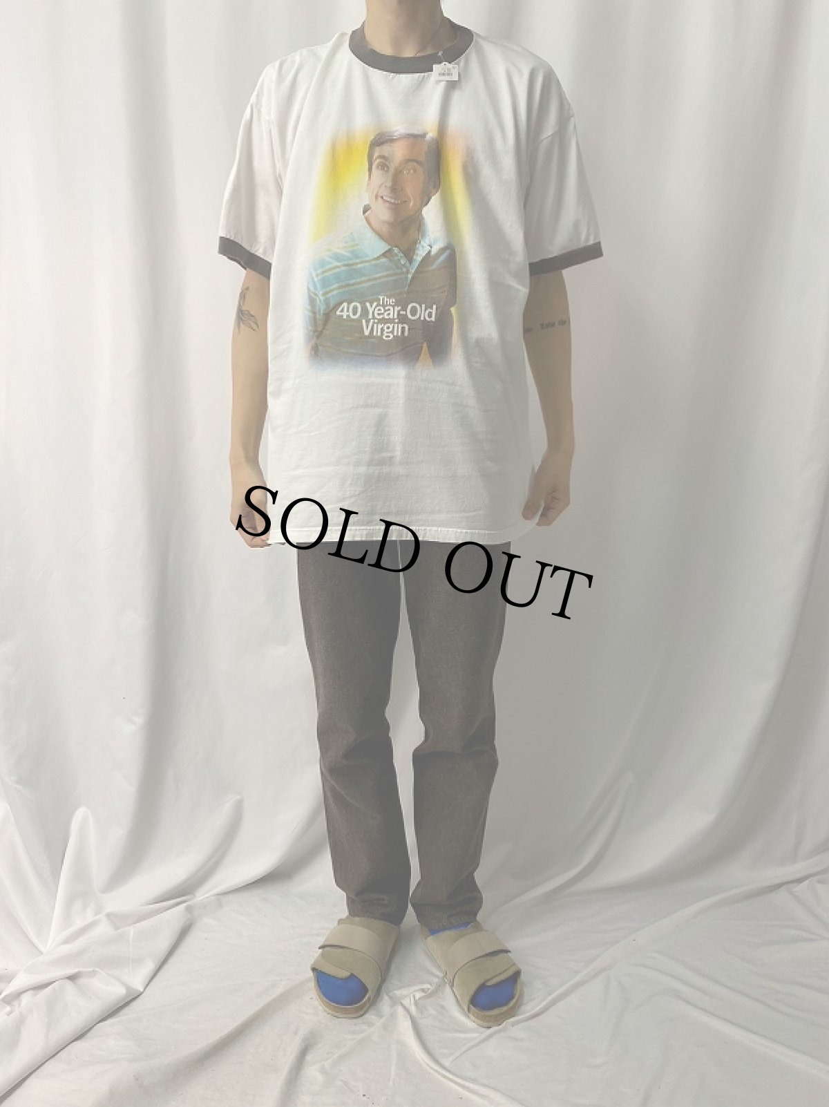画像2: The 40 Years-Old Virgin コメディ映画プリント リンガーTシャツ (2)