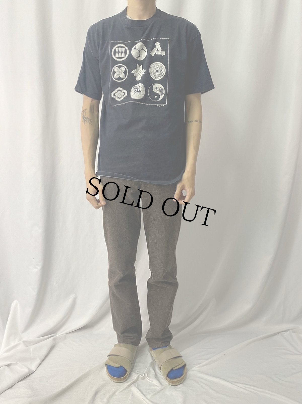 画像2: 80's USA製 紋章プリントTシャツ BLACK XL (2)