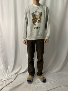 画像2: 90's USA製 "Pembroke Welsh Corgi" 犬プリントスウェット L (2)