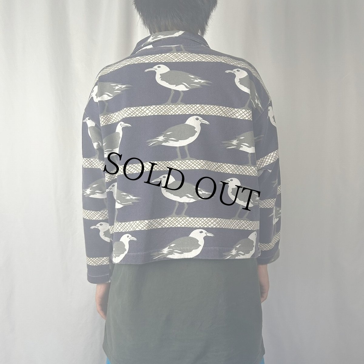 画像3: 90's MICHIGAN RAG CO. USA製 カモメ柄 コットンジャケット M (3)