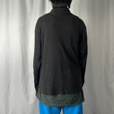 画像3: 90's POLO Ralph Lauren USA製 無地 タートルネック コットンリブニットセーター BLACK XL (3)