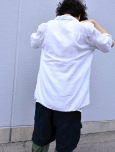 画像3: JEAN FABRICE FRANCE製 格子柄織り リネンオープンカラーシャツ SIZE5 (3)