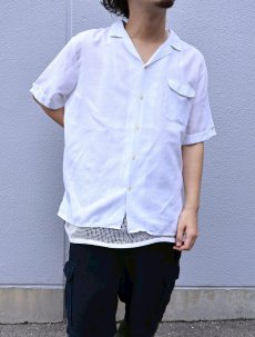 画像2: JEAN FABRICE FRANCE製 格子柄織り リネンオープンカラーシャツ SIZE5 (2)