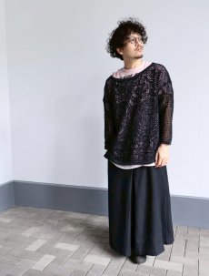 画像3: 80's Bedford Fair USA製 ポリエステル×レーヨン ワイドイージーパンツ BLACK W31-37 (3)