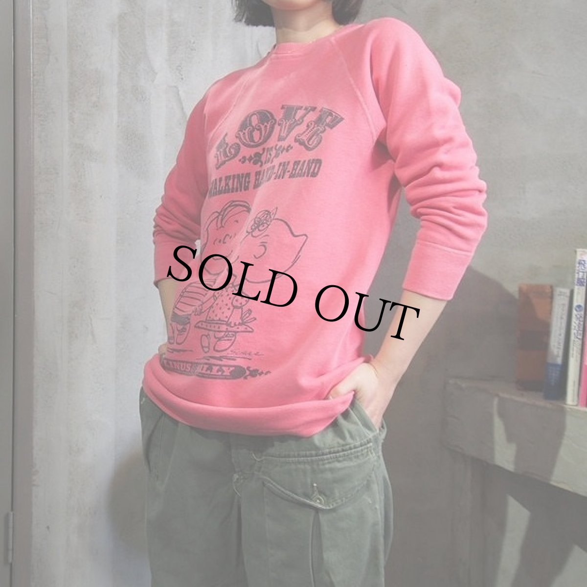 画像3: 60's〜 SPRUCE USA製 PEANUTS "LINUS&SALLY" 染み込みプリントスウェット S (3)