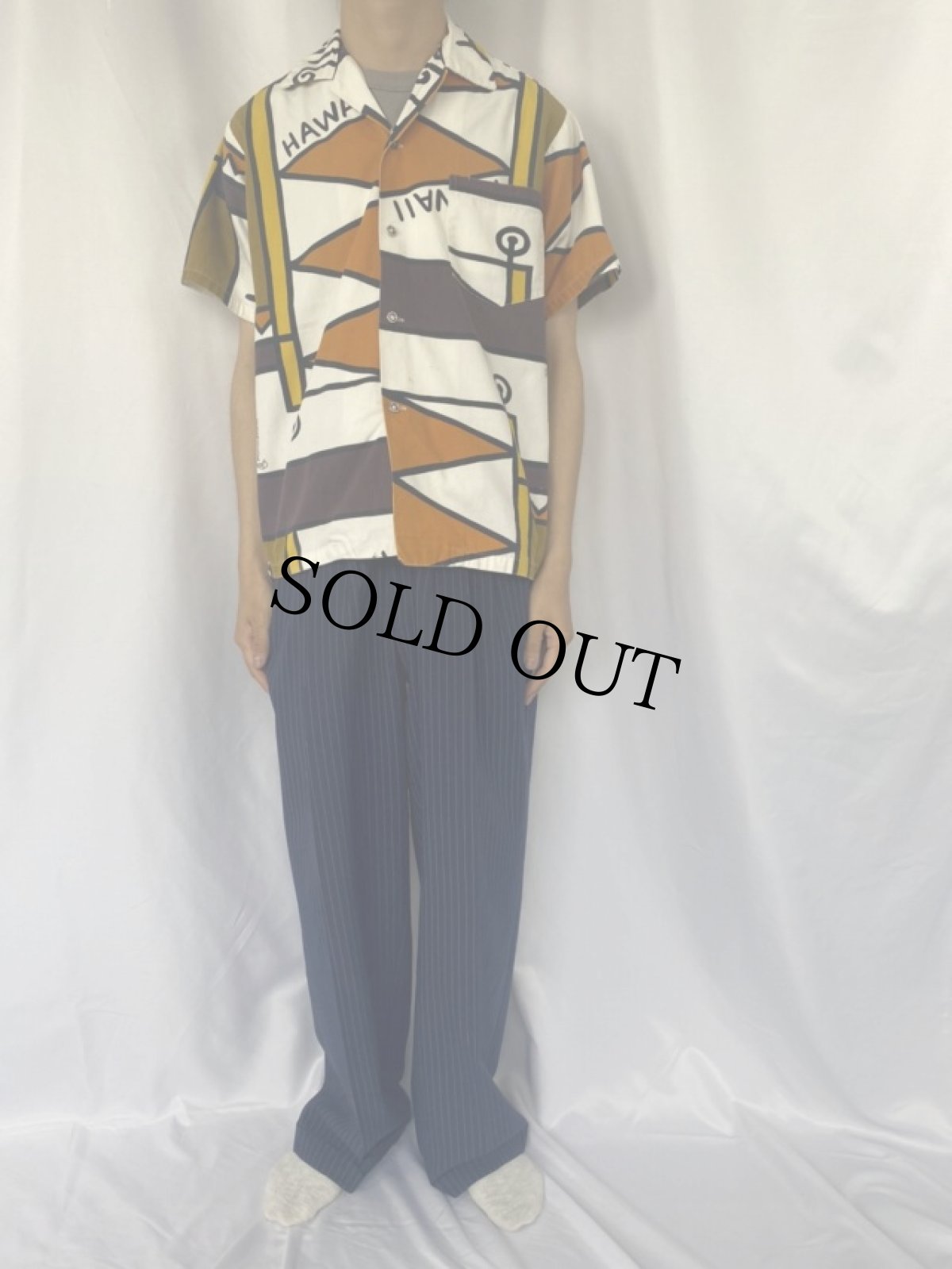 画像2: 70's Pomare Tahiti 総柄コットンアロハシャツ (2)