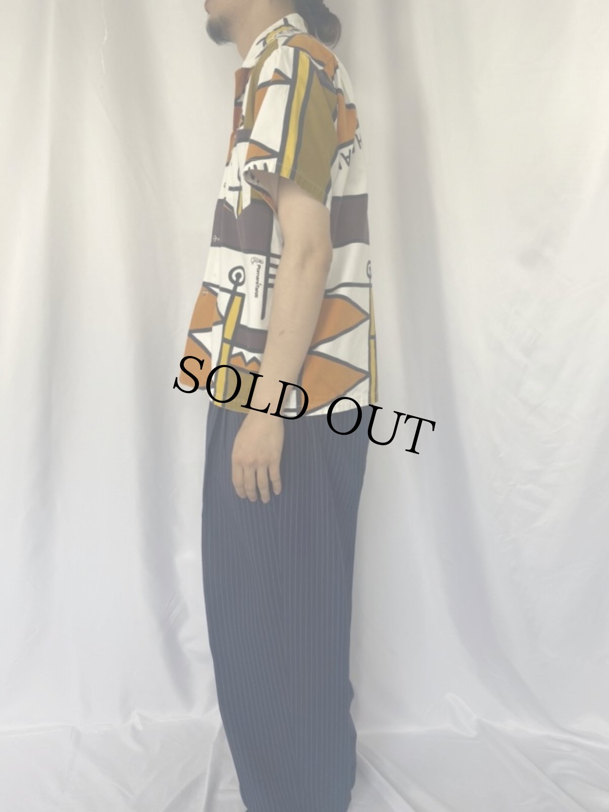 画像3: 70's Pomare Tahiti 総柄コットンアロハシャツ (3)