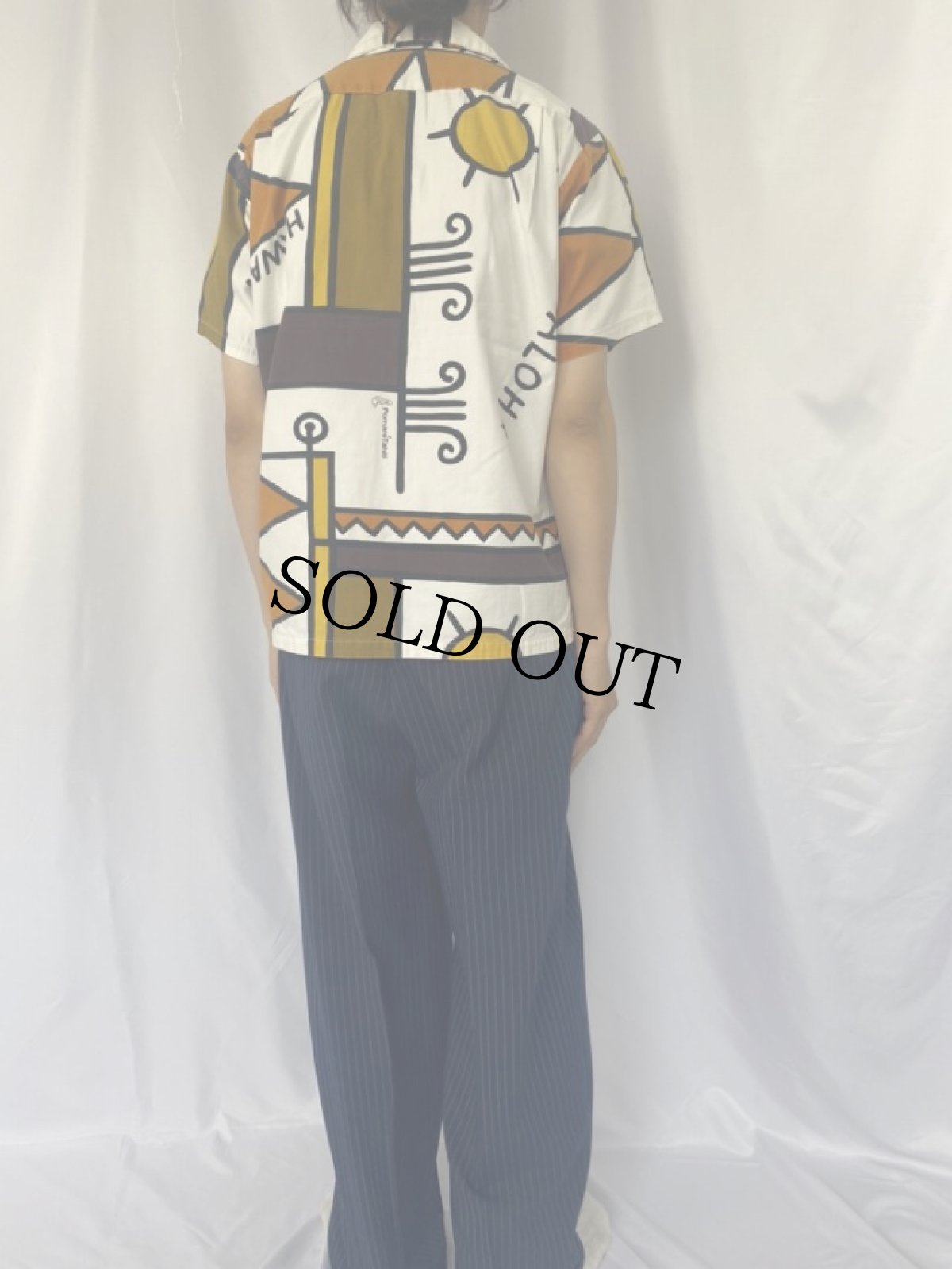 画像4: 70's Pomare Tahiti 総柄コットンアロハシャツ (4)