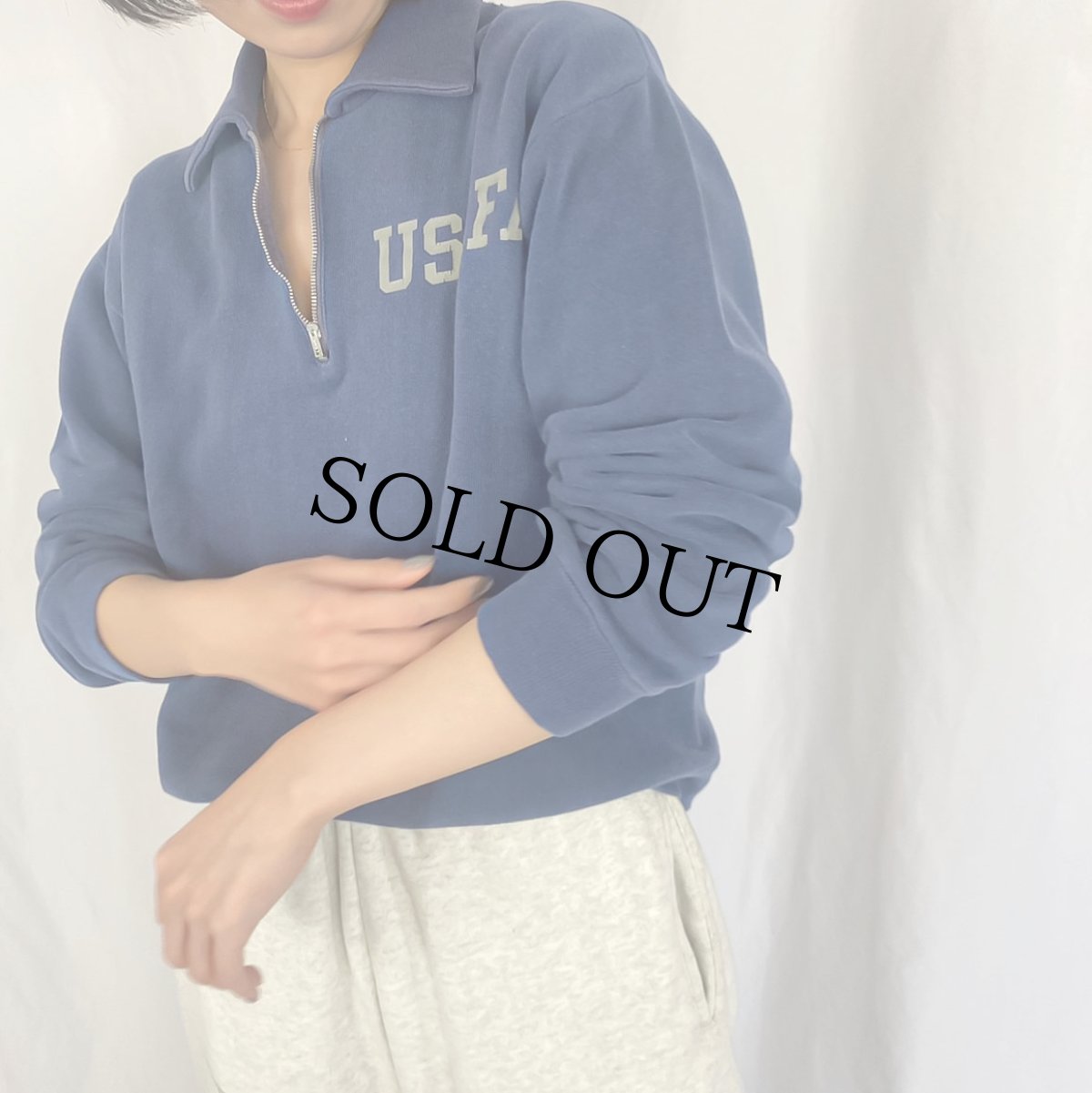 画像3: 70's ARTEX USAFA ハーフジップスウェット M (3)