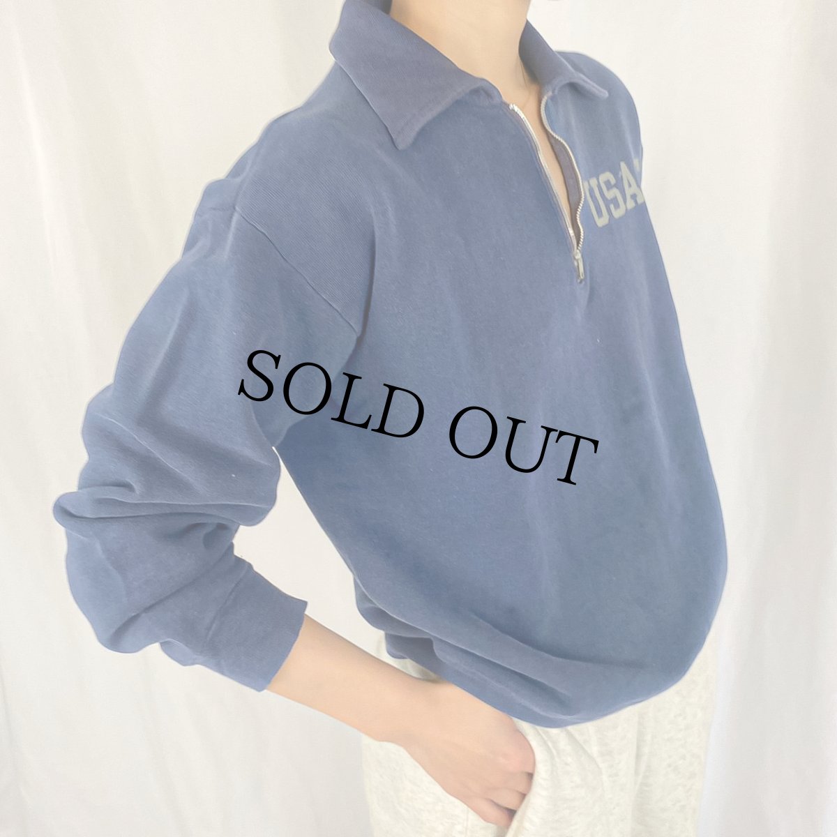 画像2: 70's ARTEX USAFA ハーフジップスウェット M (2)