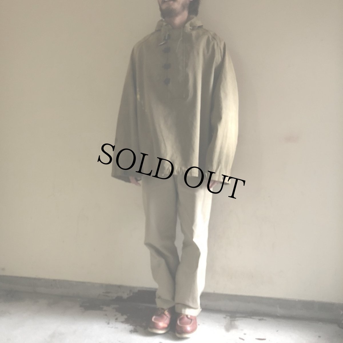 画像2: 40's U.S. NAVY デッキレインパーカ XL (2)