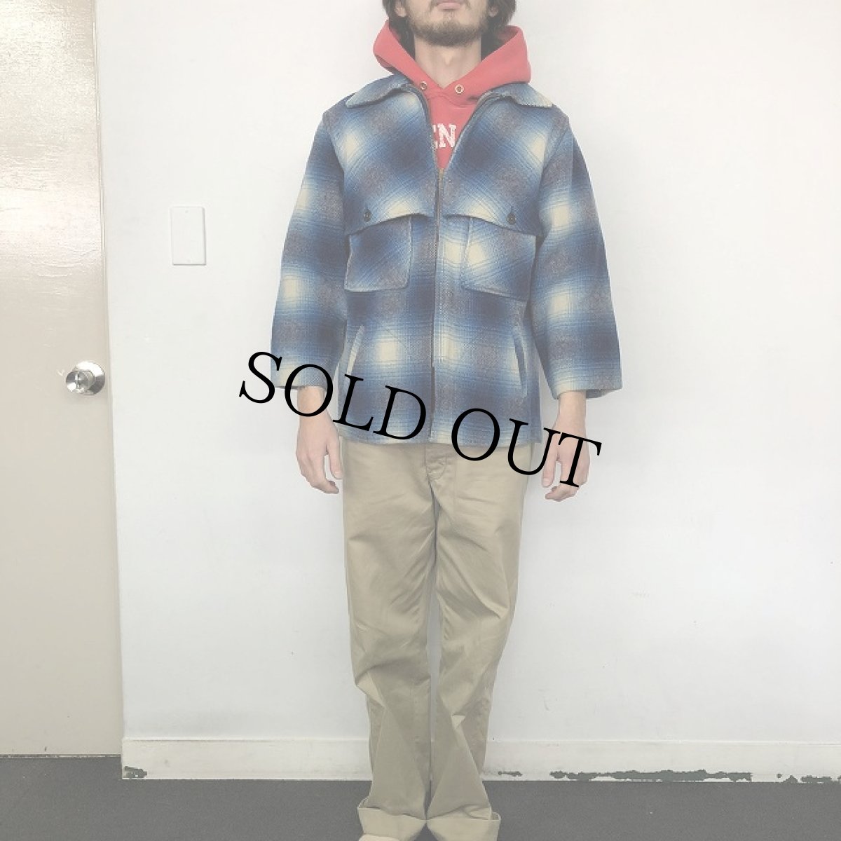 画像2: 50's BLACK BEAR オンブレーチェック柄 ウールジャケット (2)