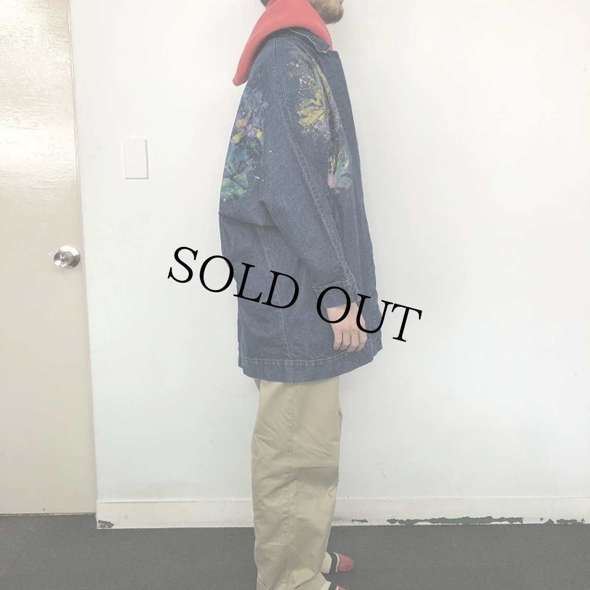 画像4: SUNDANCE USA製 リーフペイント デニムガウン L (4)