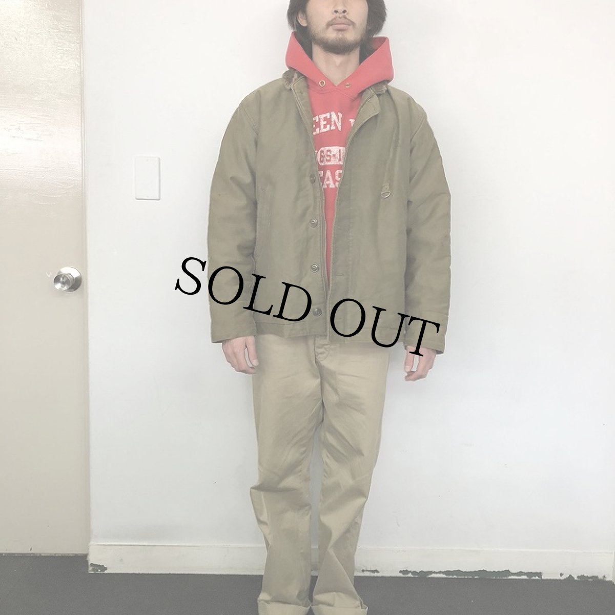 画像3: 40's U.S.NAVY N-1 ステンシル入り デッキジャケット SIZE 42 (3)