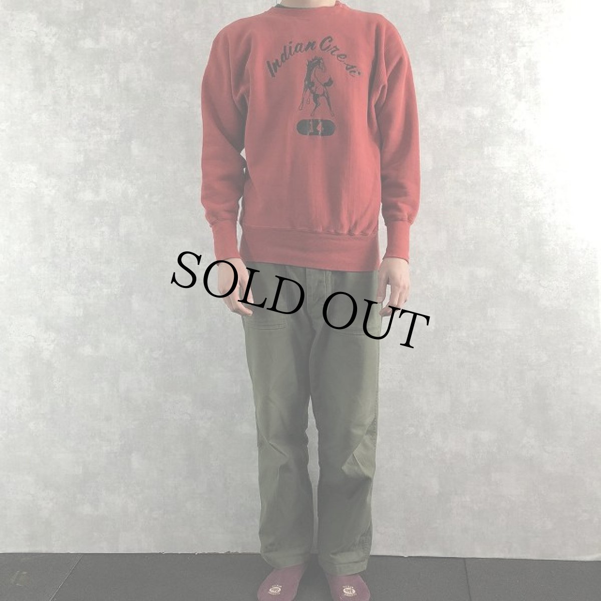 画像2: 70's Champion REVERSE WEAVE 単色タグ "Indian Crest" プリントスウェット (2)