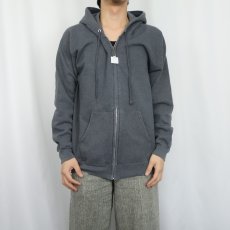 画像2: Hanes 無地スウェットジップパーカー GRAY S (2)