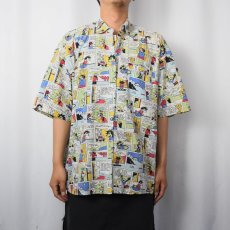 画像2: 80〜90's HOLLYWOOD コミック柄 シャツ L (2)