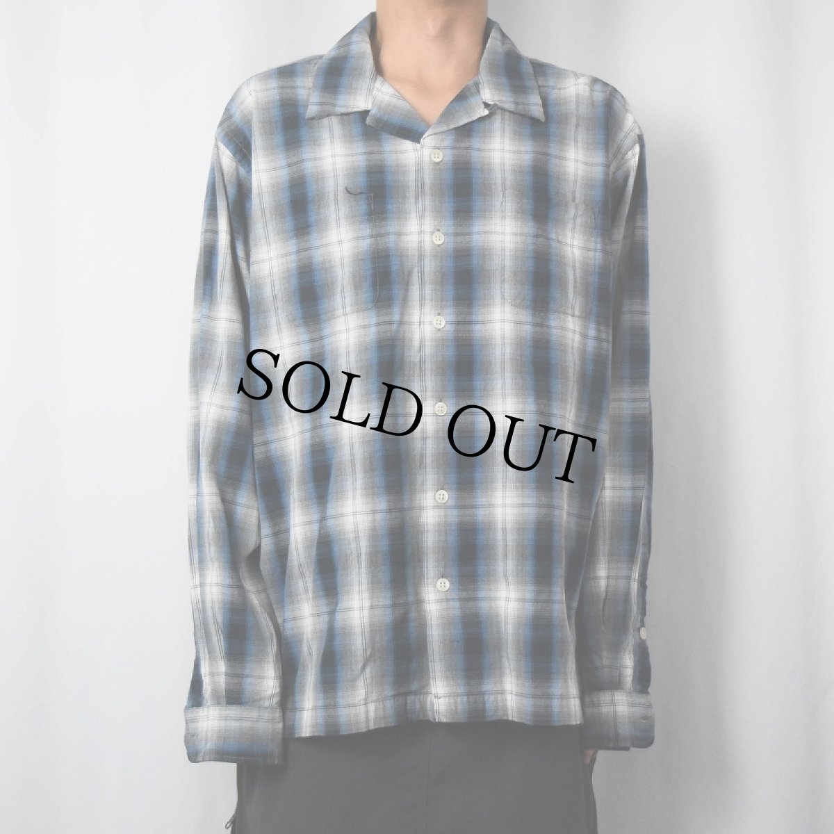 画像2: POLO SPORT RALPH LAUREN オンブレーチェック柄 コットン×レーヨン オープンカラーシャツ XL (2)