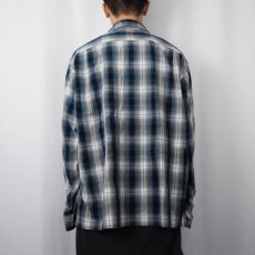画像3: POLO SPORT RALPH LAUREN オンブレーチェック柄 コットン×レーヨン オープンカラーシャツ XL (3)