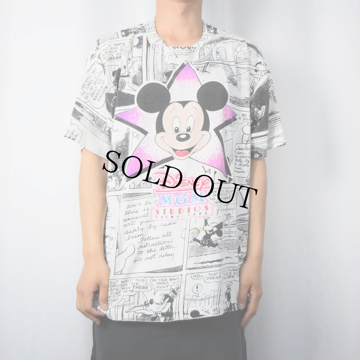 画像3: 80〜90's Disney MICKEY MOUSE USA製 キャラクター大判プリントTシャツ ONE SIZE (3)