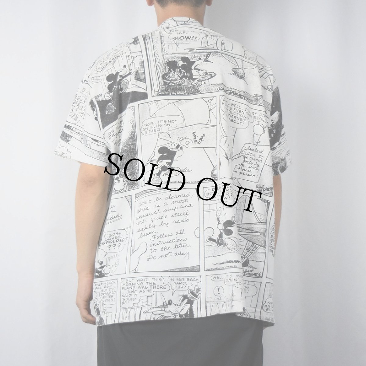 画像4: 80〜90's Disney MICKEY MOUSE USA製 キャラクター大判プリントTシャツ ONE SIZE (4)