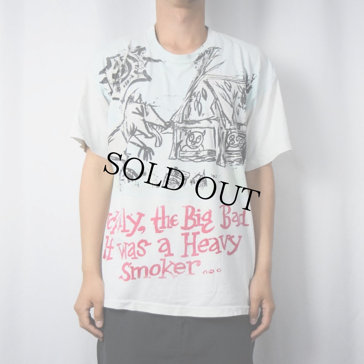 画像3: 90's JASON J.BROWN 三匹の子豚パロディ 大判プリントTシャツ XL (3)