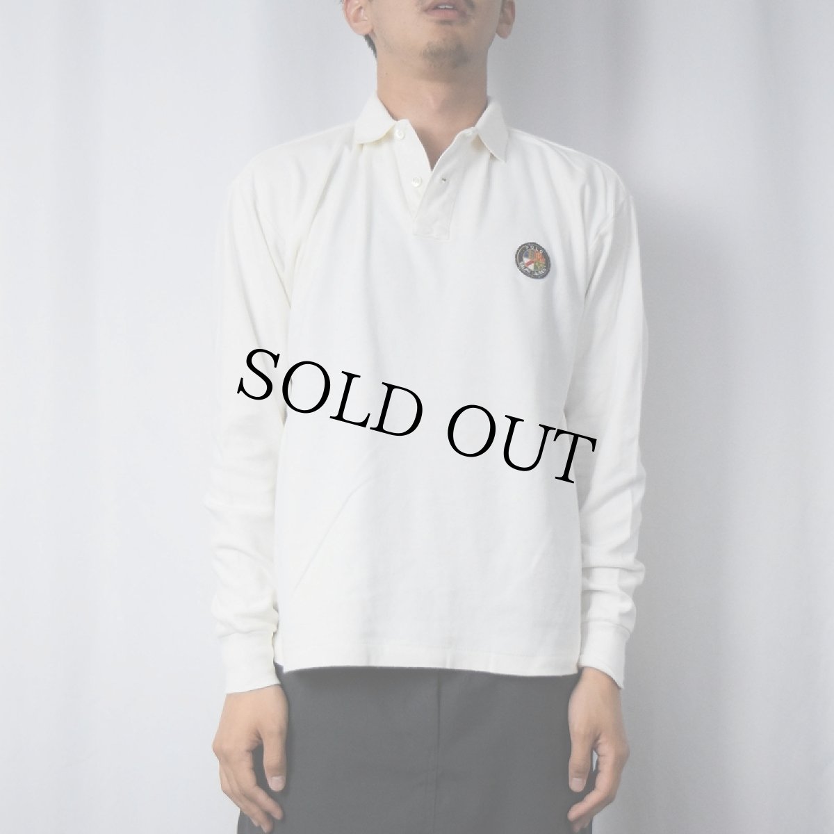 画像2: 90's POLO Ralph Lauren クッキーパッチ付き コットンポロシャツ M (2)