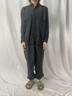 画像4: シルクシャツ&シルクイージーパンツ BLACK SETUP (4)