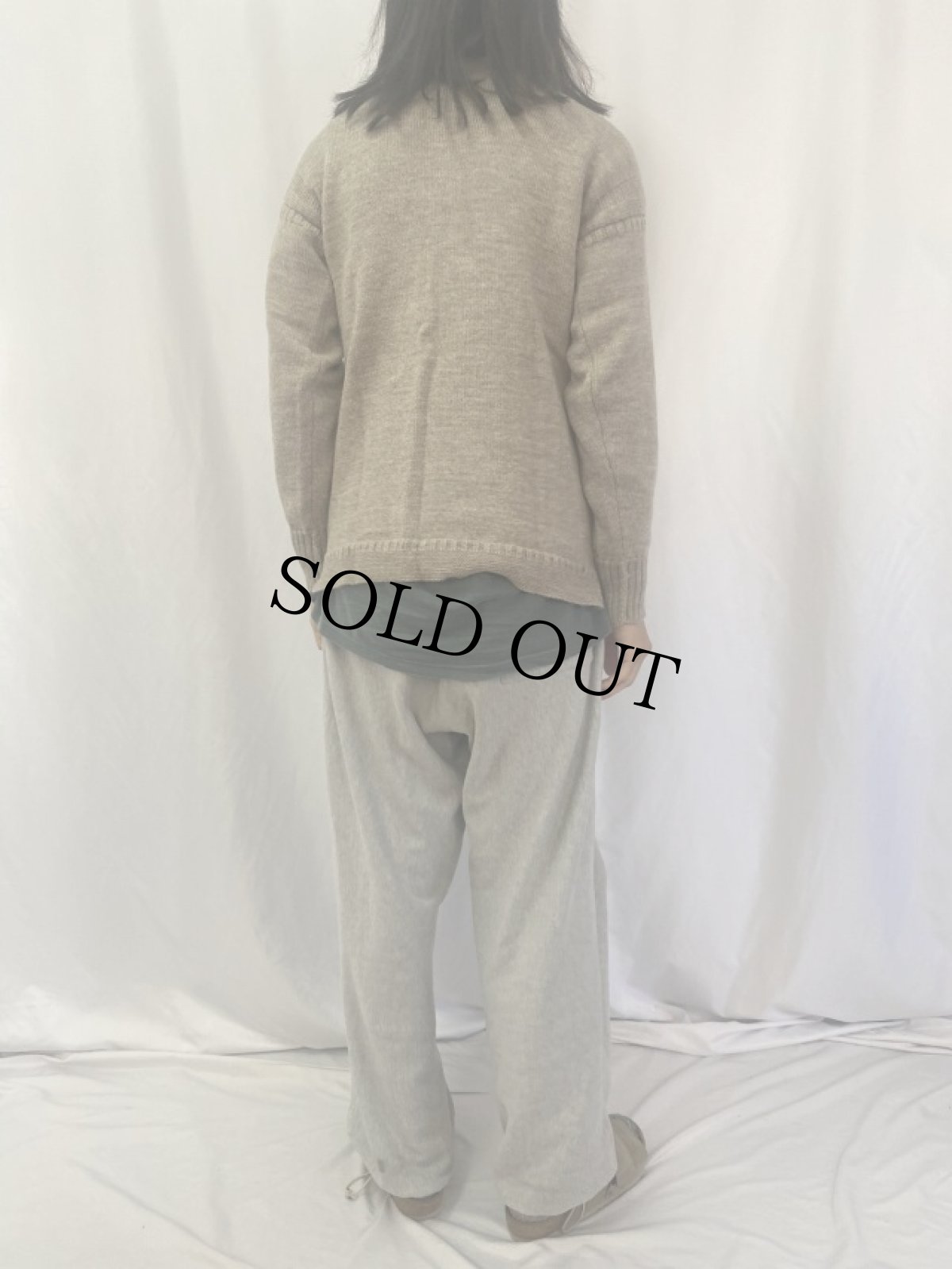 画像4: VINTAGE ガンジーセーター BEIGE (4)