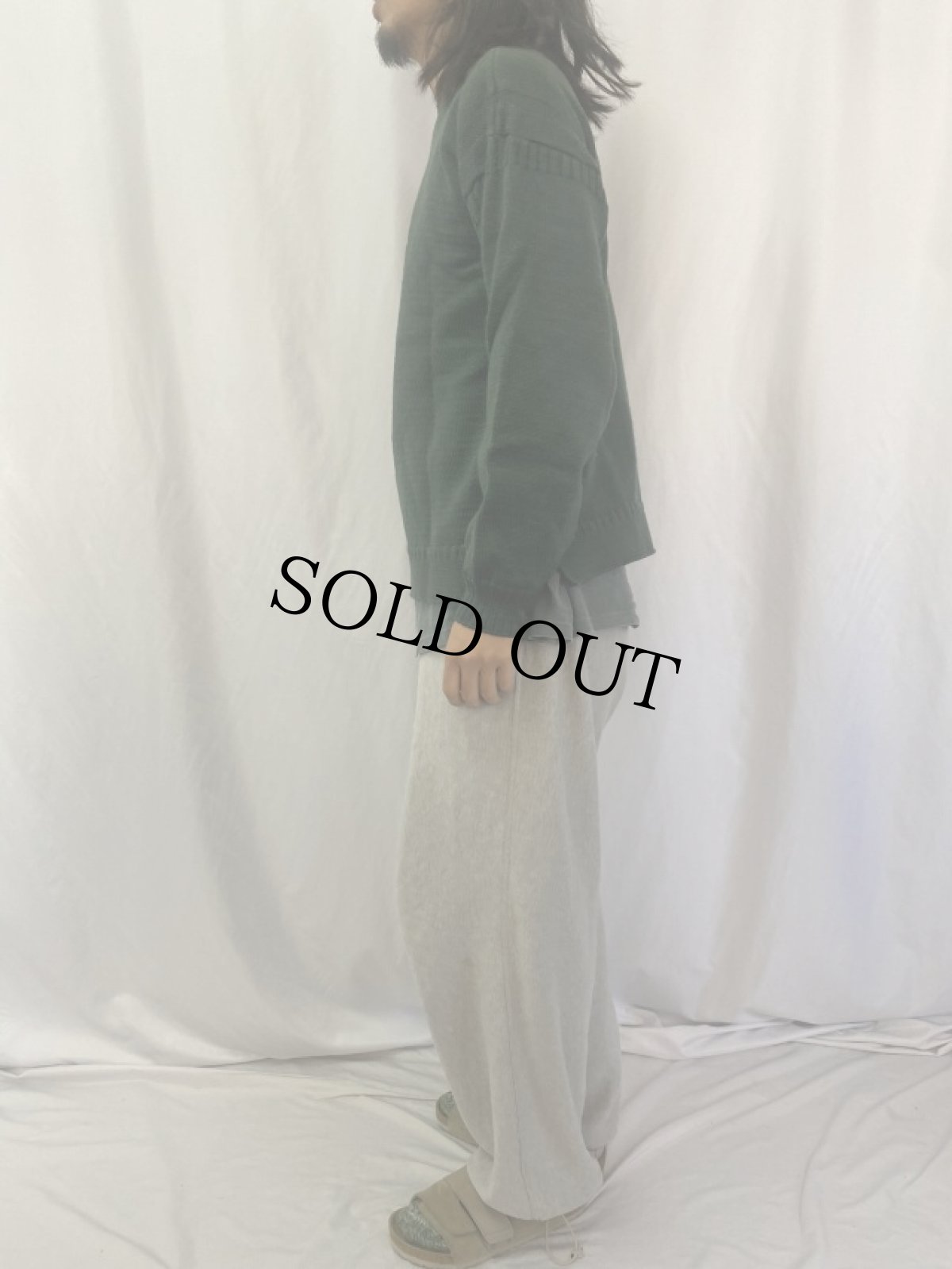 画像3: VINTAGE ガンジーセーター GREEN (3)