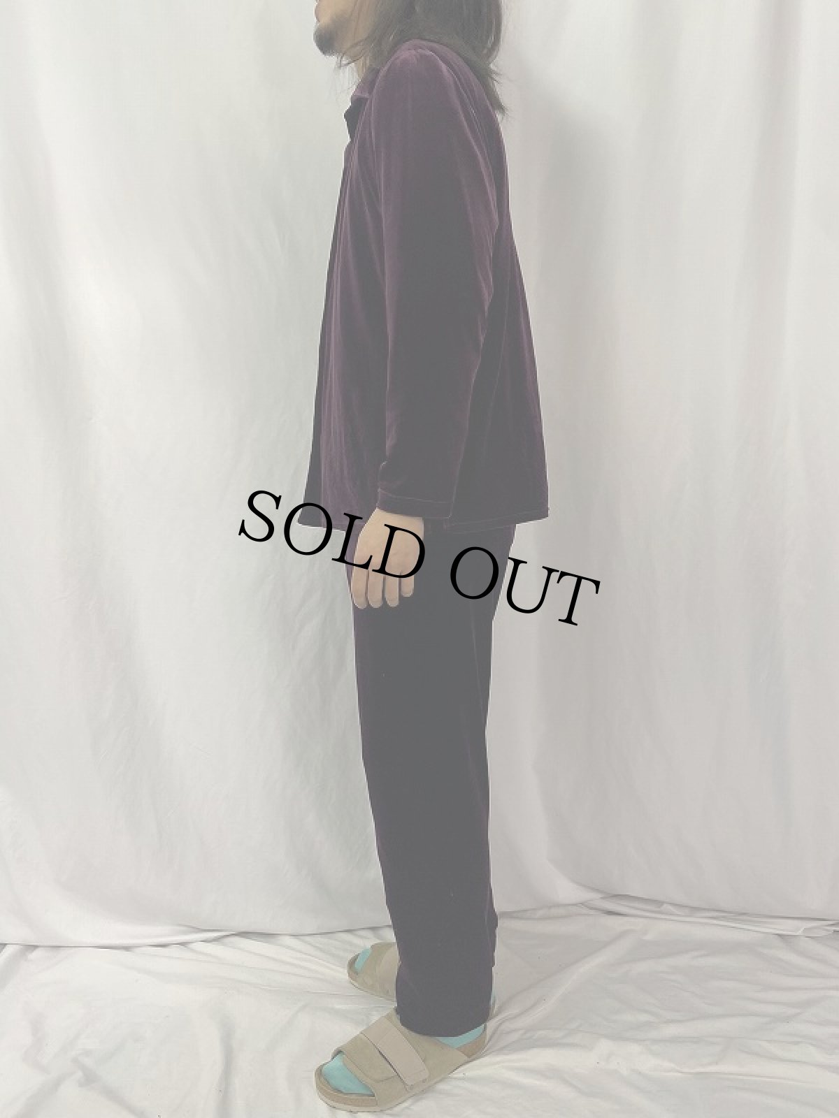 画像3: 80's ベロアシャツ&パンツ SETUP PURPLE (3)