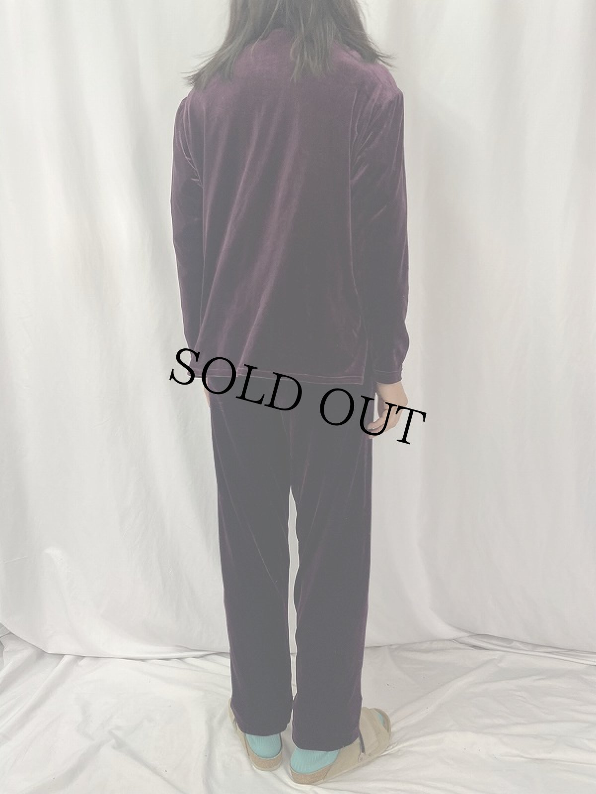 画像4: 80's ベロアシャツ&パンツ SETUP PURPLE (4)