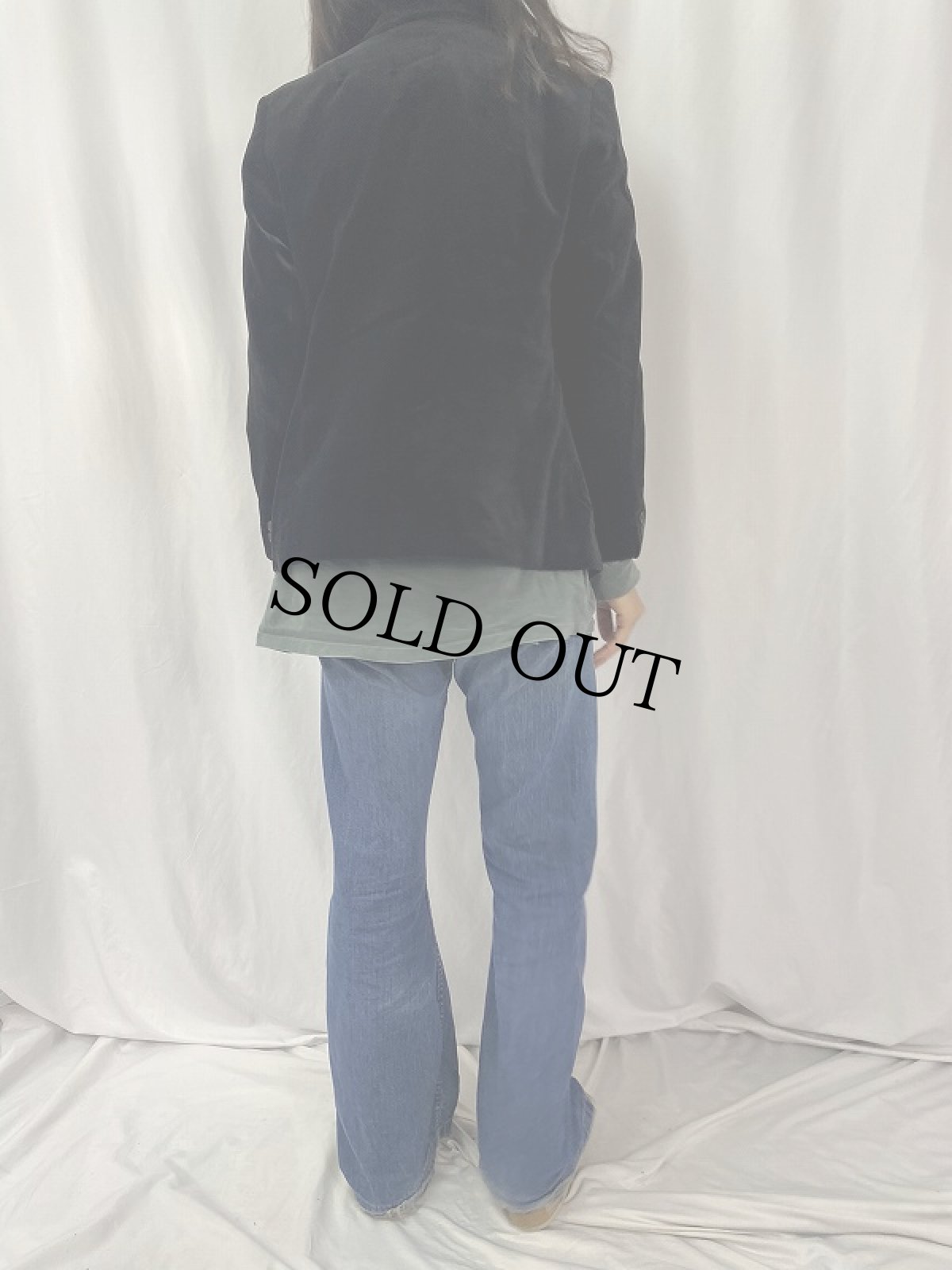 画像4: 〜80's dolzer WEST GERMANY製 ベルベットテーラードジャケット BLACK (4)