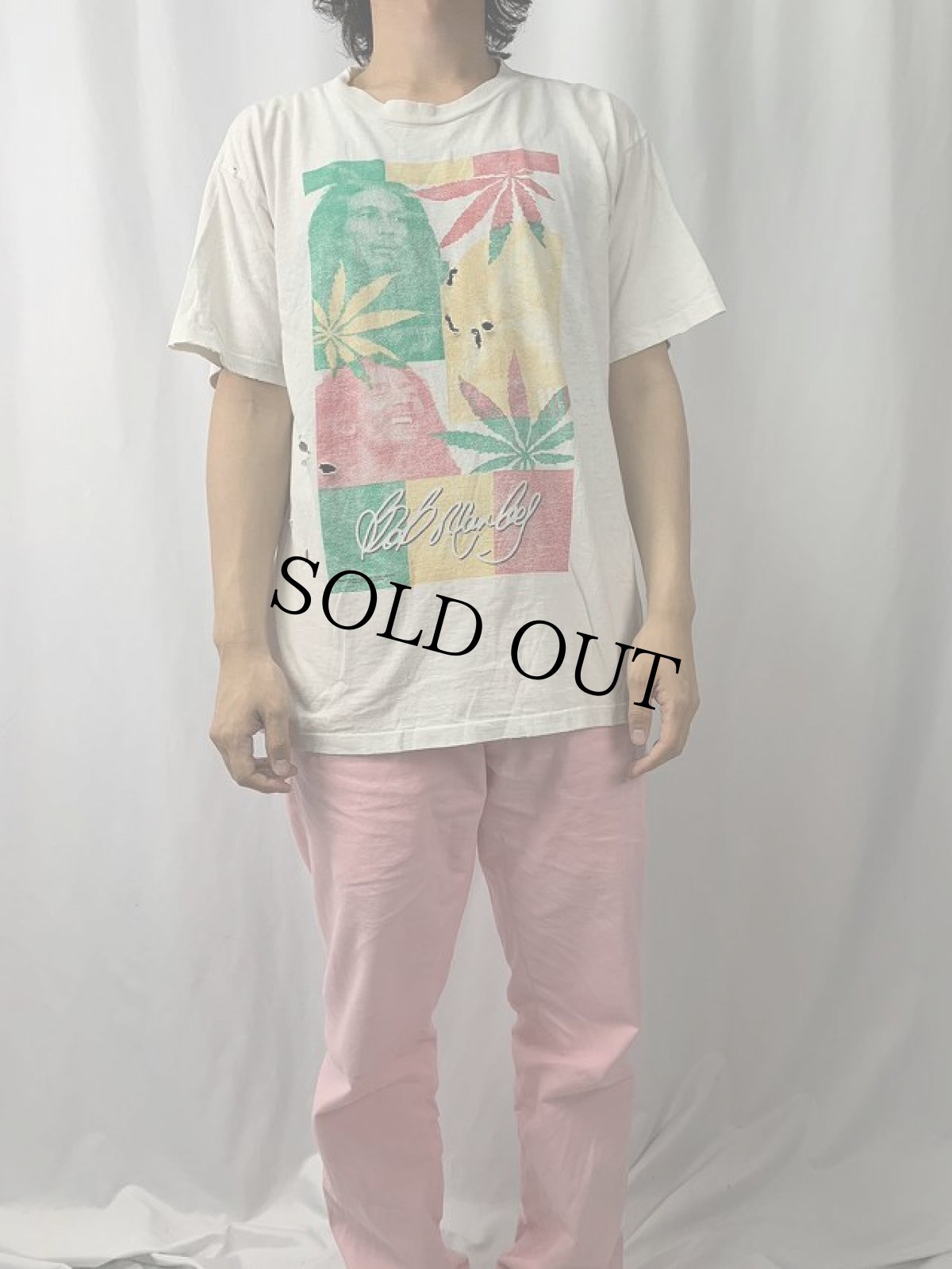 画像2: 90's BOB MARLEY USA製 レゲエミュージシャンTシャツ L (2)