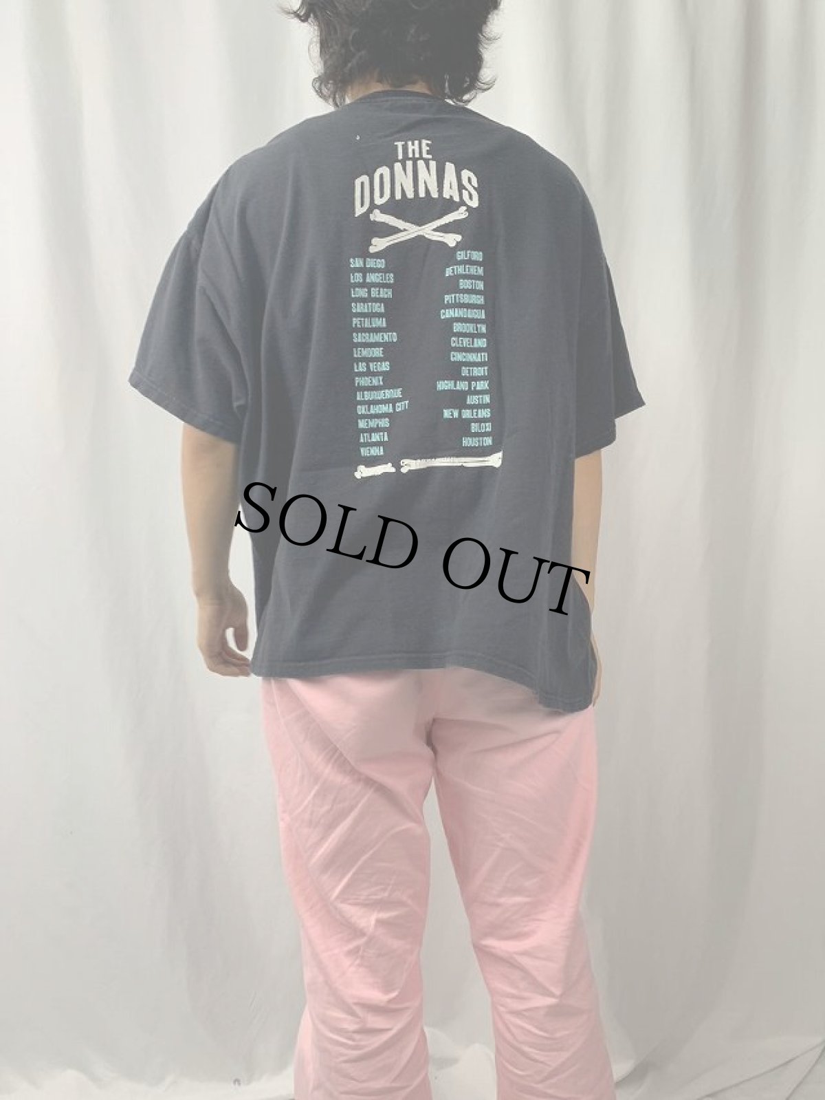 画像4: 90's THE DONNAS ガレージパンクバンド ツアーTシャツ BLACK 2XL (4)