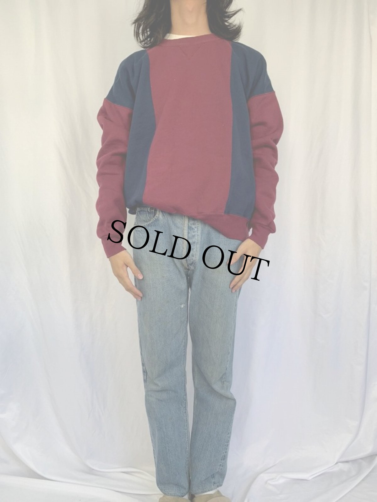 画像2: 90's RUSSEL ATHELETIC USA製 切り替えデザイン スウェット XXL (2)