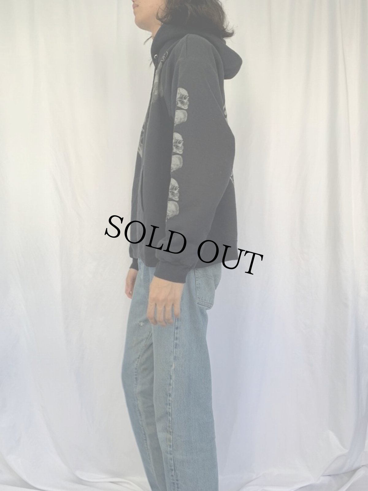 画像4: SICK BOY MOTORCYCLES "SICK IS FOREVER" スカルプリント スウェットフーディー L (4)