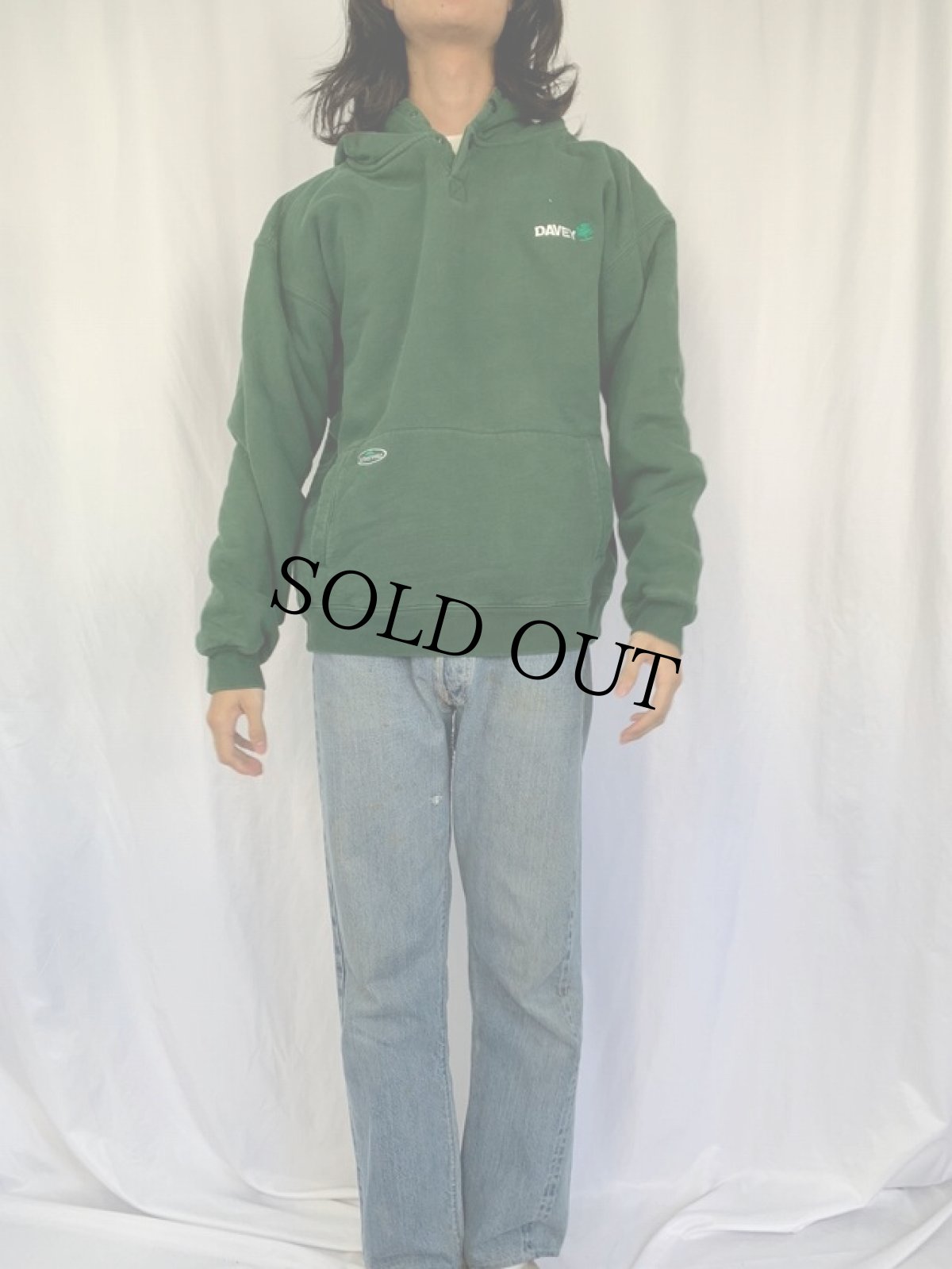 画像2: Arborwear "DAVEY" ロゴ刺繍スウェットフーディ L (2)