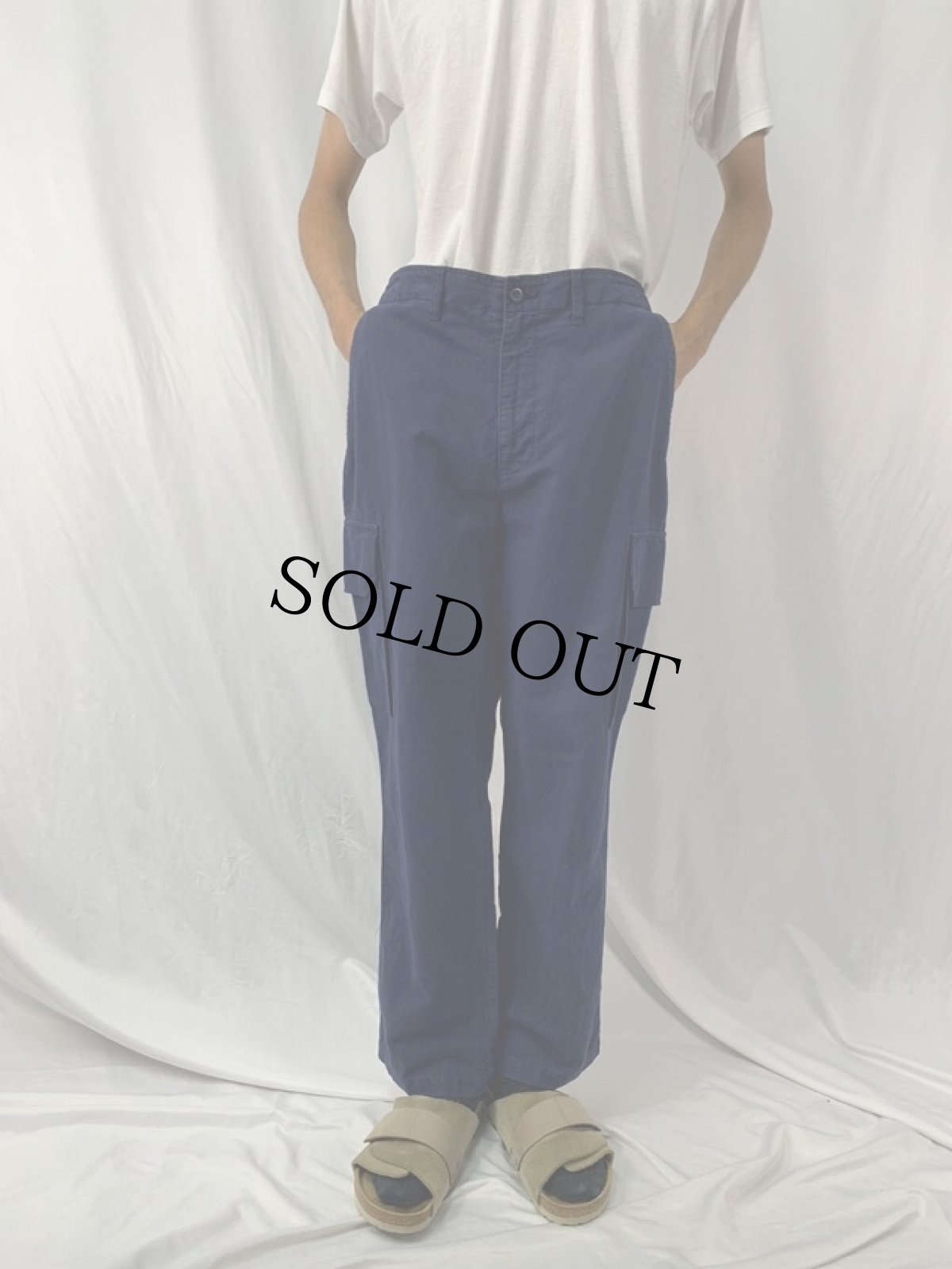 画像2: POLO Ralph Lauren リネン×コットン カーゴパンツ W35 (2)